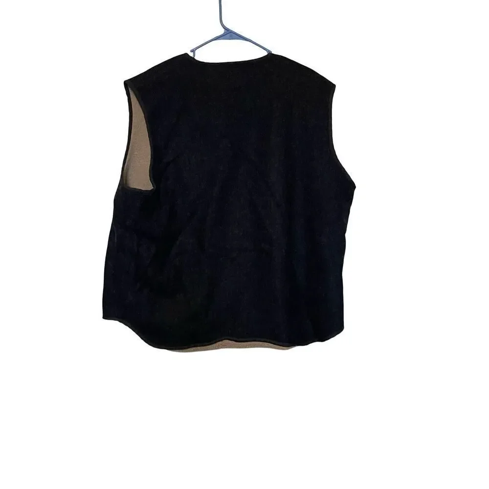 Woolrich Mens Charcoal Sleeveless Sherpa Lined Wool Blend Full Zip Vest XL